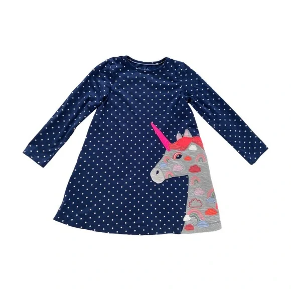 Mini Boden Unicorn Appliqué Dress 8/9 - Picture 1 of 3